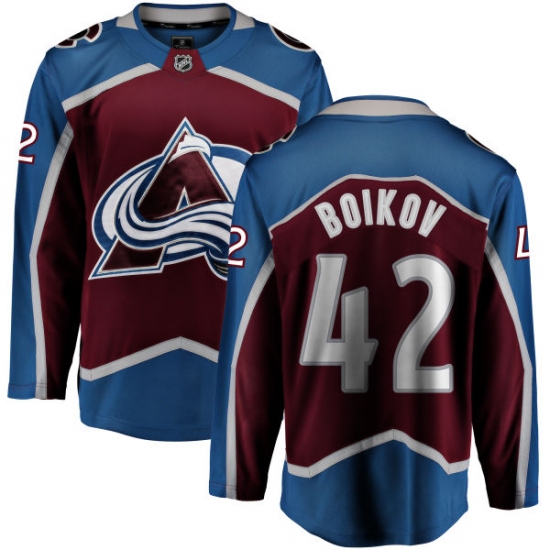 Men's Colorado Avalanche 42 Sergei Boikov Fanatics Branded Maroon Home Breakaway NHL Jersey