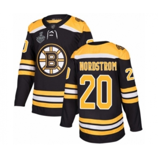 Men's Boston Bruins 20 Joakim Nordstrom Authentic Black Home 2019 Stanley Cup Final Bound Hockey Jersey