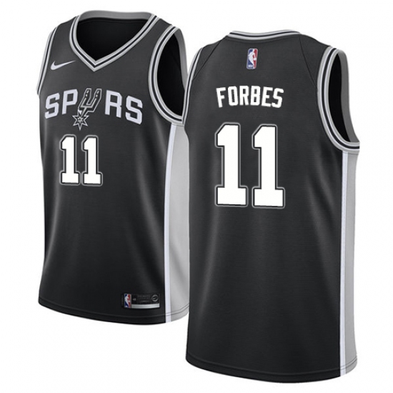 Youth Nike San Antonio Spurs 11 Bryn Forbes Swingman Black NBA Jersey - Icon Edition