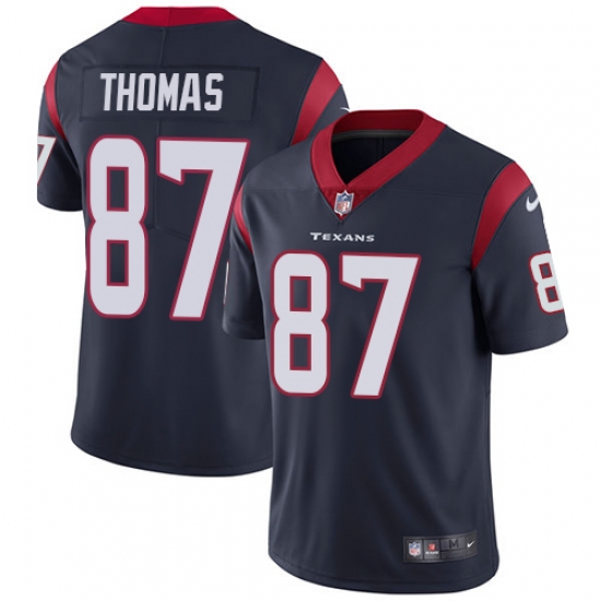 Men's Nike Houston Texans 87 Demaryius Thomas Navy Blue Team Color Vapor Untouchable Limited Player NFL Jersey