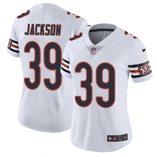 Women's Nike Chicago Bears 39 Eddie Jackson White Vapor Untouchable Limited Player NFL Jersey