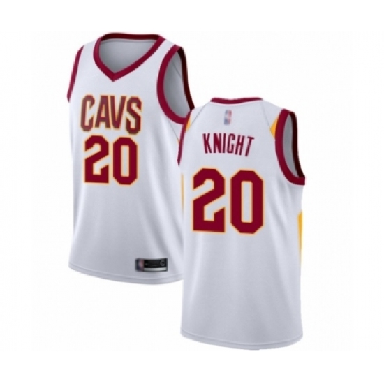 Men's Cleveland Cavaliers 20 Brandon Knight Authentic White Basketball Jersey - Association Edition