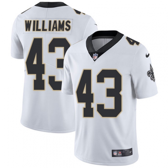 Men's Nike New Orleans Saints 43 Marcus Williams White Vapor Untouchable Limited Player NFL Jersey