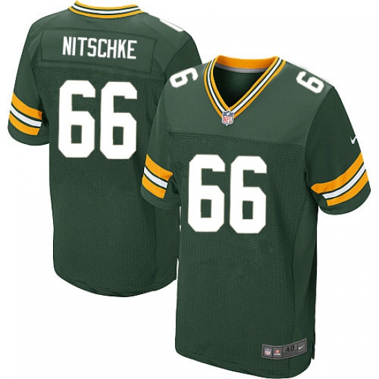 Men's Nike Green Bay Packers 66 Ray Nitschke Elite Green Team Color NFL Jersey