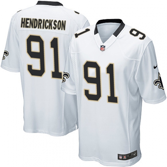 Men's Nike New Orleans Saints 91 Trey Hendrickson Game White NFL Jersey