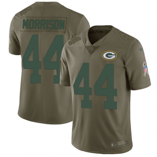 Men's Nike Green Bay Packers 44 Antonio Morrison Limited Olive 2017 Salute to Service NFL Jersey