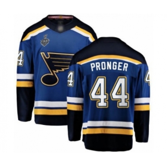 Youth St. Louis Blues 44 Chris Pronger Fanatics Branded Royal Blue Home Breakaway 2019 Stanley Cup Final Bound Hockey Jersey