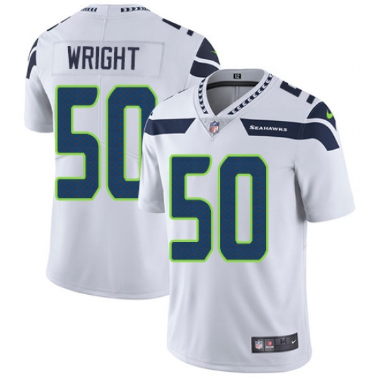 Men's Nike Seattle Seahawks 50 K.J. Wright White Vapor Untouchable Limited Player NFL Jersey