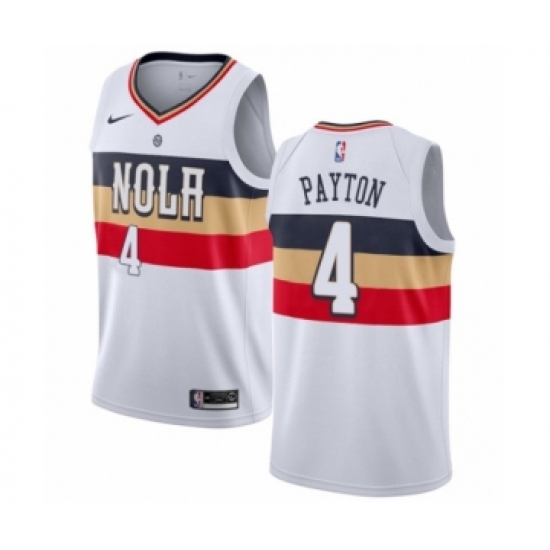 Women's Nike New Orleans Pelicans 4 Elfrid Payton White Swingman Jersey - Earned Edition