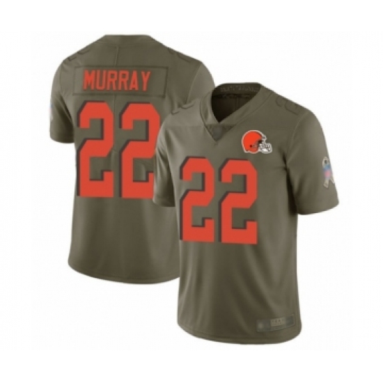 Men's Cleveland Browns 22 Eric Murray Limited Olive 2017 Salute to Service Football Jersey