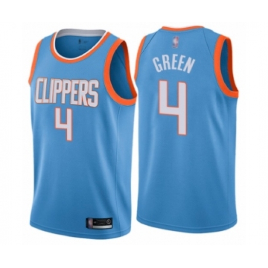 Men's Los Angeles Clippers 4 JaMychal Green Authentic Blue Basketball Jersey - City Edition