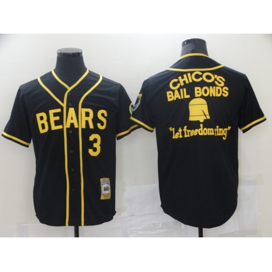 Bad News Bears 3 Chico's Bail Black Bonds - Let Freedom Ring Button-Down Baseball Jersey