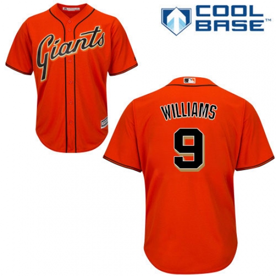 Youth Majestic San Francisco Giants 9 Matt Williams Authentic Orange Alternate Cool Base MLB Jersey