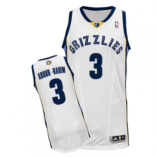 Men's Adidas Memphis Grizzlies 3 Shareef Abdur-Rahim Authentic White Home NBA Jersey