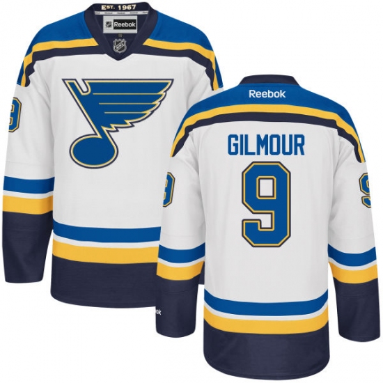 Women's Reebok St. Louis Blues 9 Doug Gilmour Authentic White Away NHL Jersey