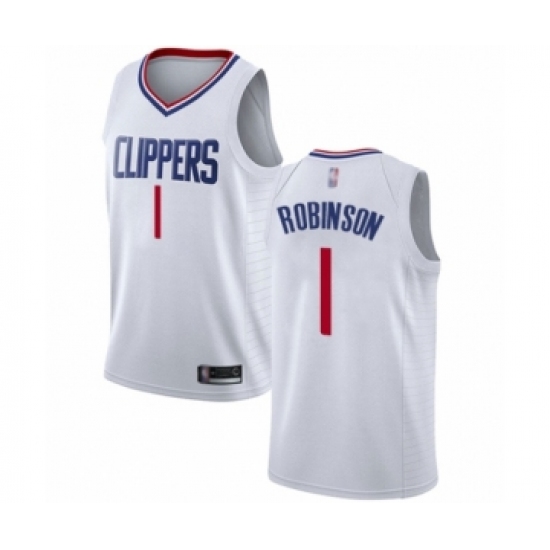 Women's Los Angeles Clippers 1 Jerome Robinson Authentic White Basketball Jersey - Association Edition