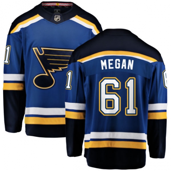 Men's St. Louis Blues 61 Wade Megan Fanatics Branded Royal Blue Home Breakaway NHL Jersey