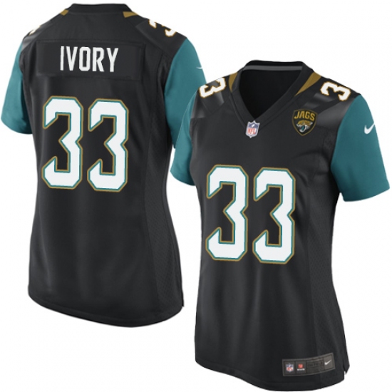 Women's Nike Jacksonville Jaguars 33 Chris Ivory Game Black Alternate NFL Jersey