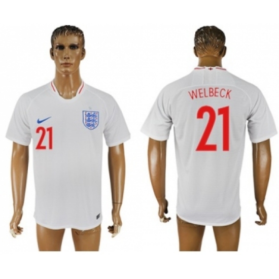 England 21 Welbeck Home Thai Version Soccer Country Jersey
