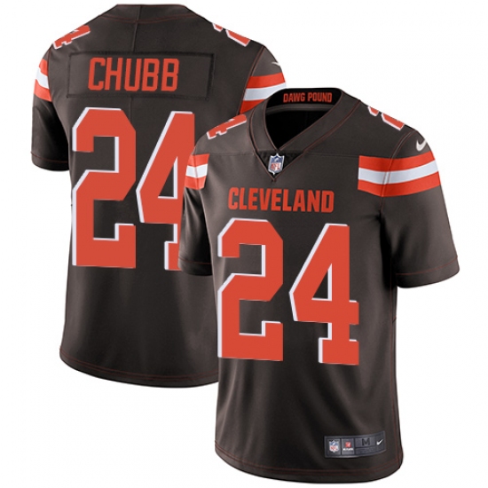 Men's Nike Cleveland Browns 24 Nick Chubb Brown Team Color Vapor Untouchable Limited Player NFL Jersey