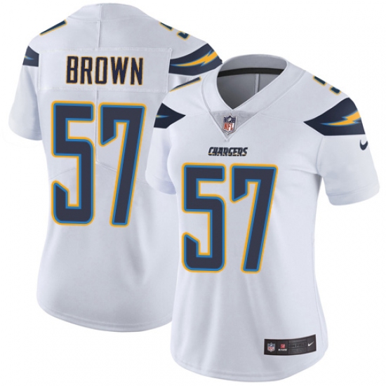 Women's Nike Los Angeles Chargers 57 Jatavis Brown White Vapor Untouchable Limited Player NFL Jersey