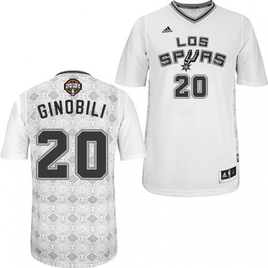 Men's Adidas San Antonio Spurs 20 Manu Ginobili Swingman White New Latin Nights NBA Jersey