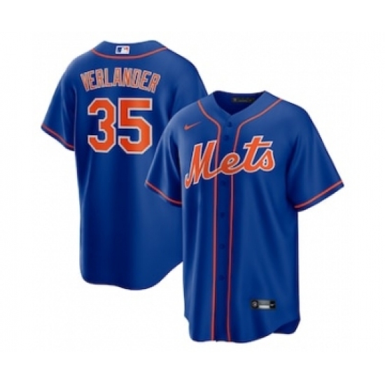 Men's New York Mets 35 Justin Verlander Blue Stitched MLB Cool Base Nike Jersey