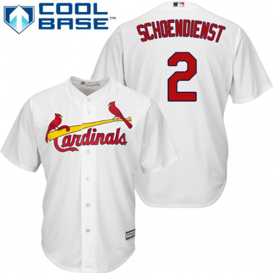 Men's Majestic St. Louis Cardinals 2 Red Schoendienst Replica White Home Cool Base MLB Jersey