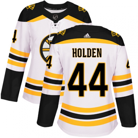 Women's Adidas Boston Bruins 44 Nick Holden Authentic White Away NHL Jersey