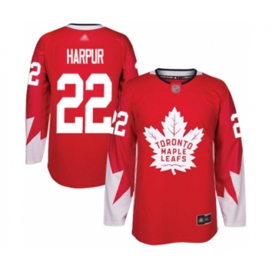 Men's Toronto Maple Leafs 22 Ben Harpur Authentic Red Alternate Hockey Jersey