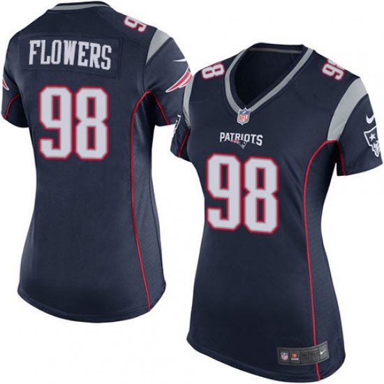 Women's Nike New England Patriots 98 Trey Flowers Game Navy Blue Team Color NFL Jersey