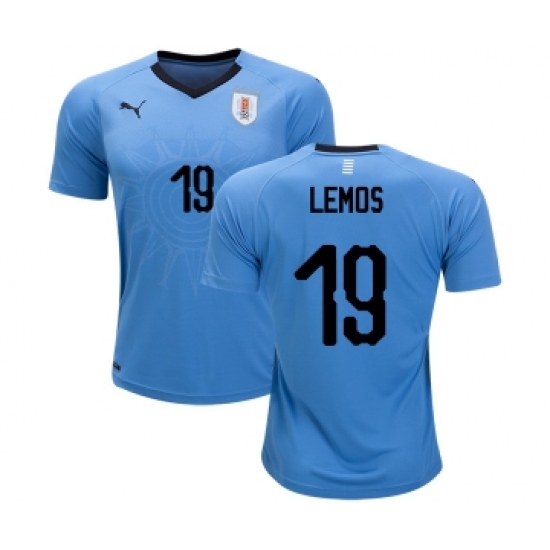 Uruguay 19 Lemos Home Soccer Country Jersey