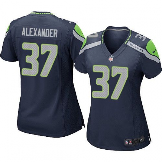 Women's Nike Seattle Seahawks 37 Shaun Alexander Game Steel Blue Team Color NFL Jersey