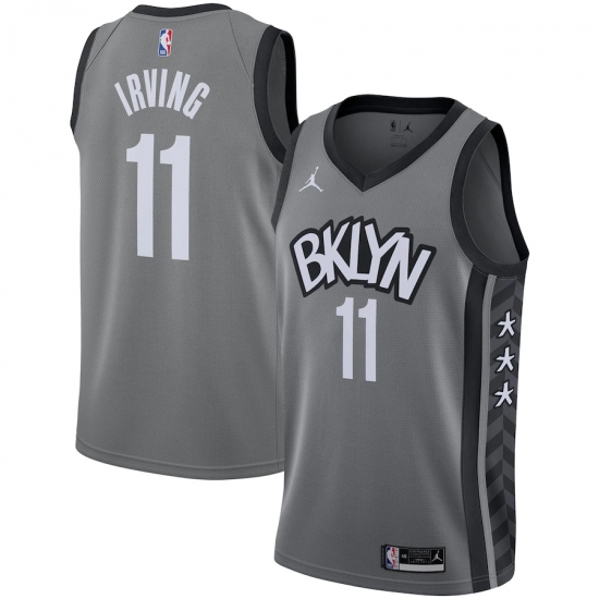 Men's Brooklyn Nets 11 Kyrie Irving Jordan Brand Gray 2020-21 Swingman Jersey