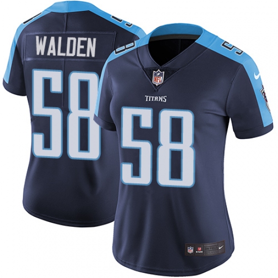 Women's Nike Tennessee Titans 58 Erik Walden Navy Blue Alternate Vapor Untouchable Limited Player NFL Jersey