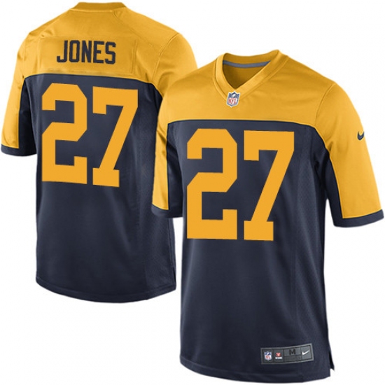 Men's Nike Green Bay Packers 27 Josh Jones Game Navy Blue Alternate NFL Jersey