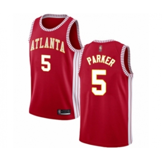 Youth Atlanta Hawks 5 Jabari Parker Swingman Red Basketball Jersey Statement Edition