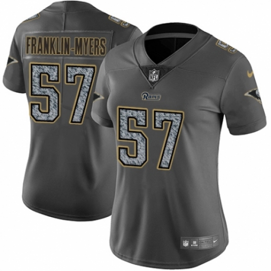 Women's Nike Los Angeles Rams 57 John Franklin-Myers Gray Static Vapor Untouchable Limited NFL Jersey