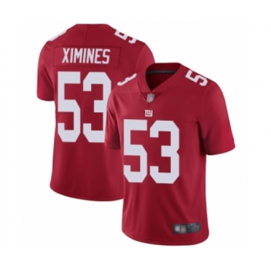 Men's New York Giants 53 Oshane Ximines Red Alternate Vapor Untouchable Limited Player Football Jersey