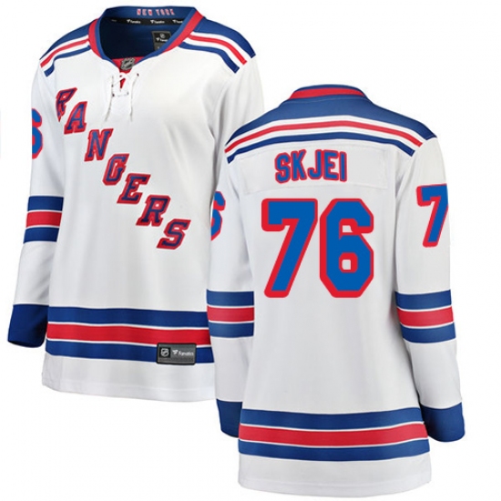 Women's New York Rangers 76 Brady Skjei Fanatics Branded White Away Breakaway NHL Jersey