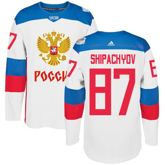 Men's Adidas Team Russia 87 Vadim Shipachyov Authentic White Home 2016 World Cup of Hockey Jersey