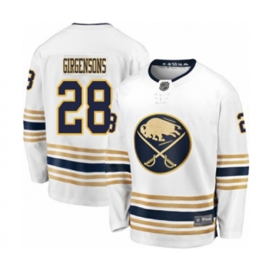 Youth Buffalo Sabres 28 Zemgus Girgensons Fanatics Branded White 50th Season Breakaway Hockey Jersey