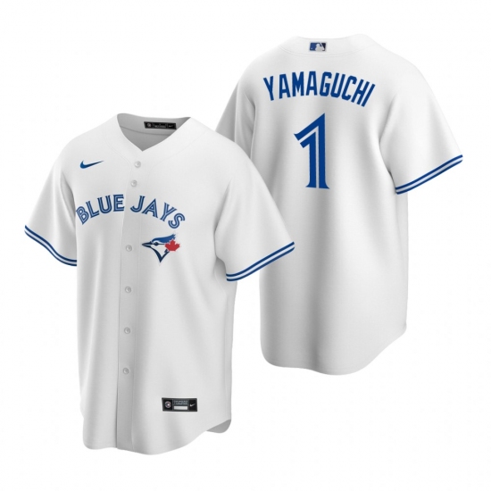 Men's Nike Toronto Blue Jays 1 Shun Yamaguchi White Home Stitched Baseball Jersey