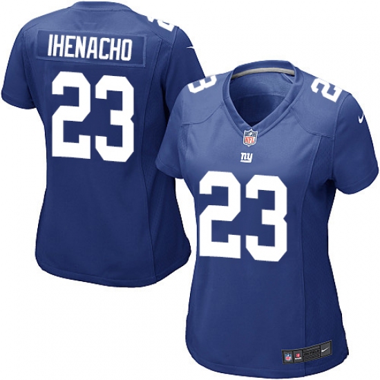 Women's Nike New York Giants 23 Duke Ihenacho Game Royal Blue Team Color NFL Jersey