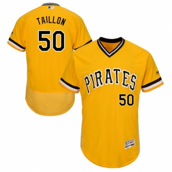 Men's Majestic Pittsburgh Pirates 50 Jameson Taillon Gold Alternate Flex Base Authentic Collection MLB Jersey