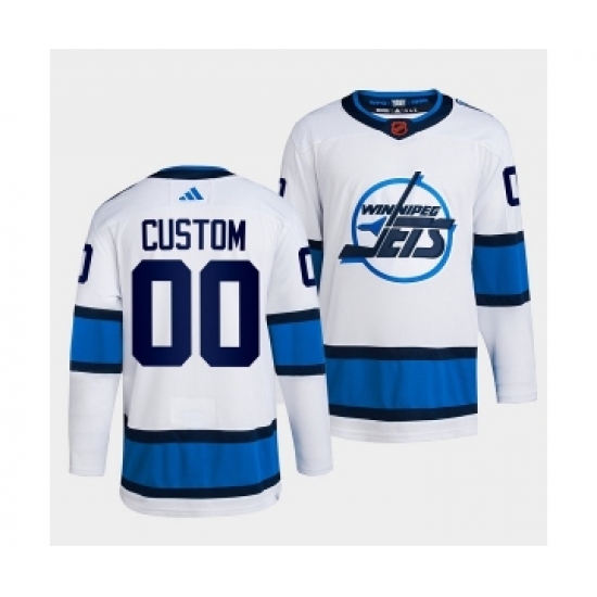 Men's Winnipeg Jets Custom White 2022 Reverse Retro Stitched Jersey