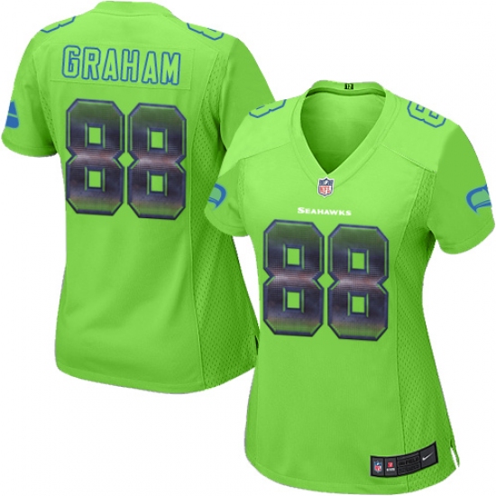 Women's Nike Seattle Seahawks 88 Jimmy Graham Limited Green Strobe NFL Jersey