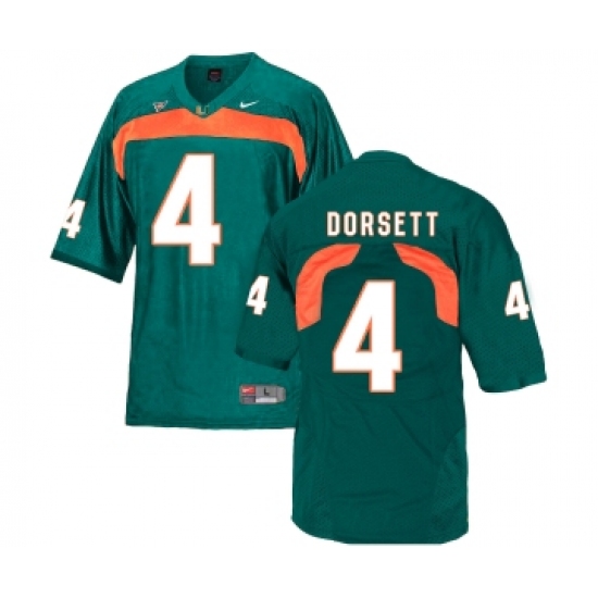 Miami Hurricanes 4 Phillip Dorsett Green College Football Jersey