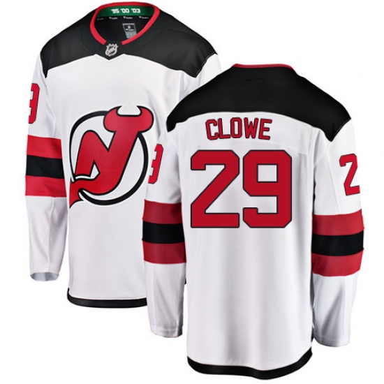 Men's New Jersey Devils 29 Ryane Clowe Fanatics Branded White Away Breakaway NHL Jersey