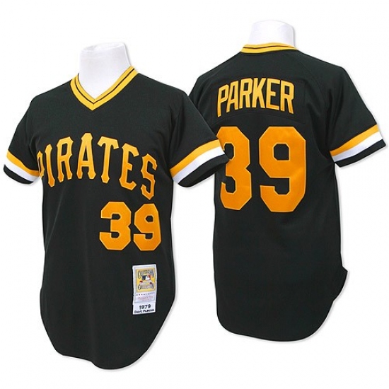 Men's Mitchell and Ness Pittsburgh Pirates 39 Dave Parker Authentic Black Throwback MLB Jersey